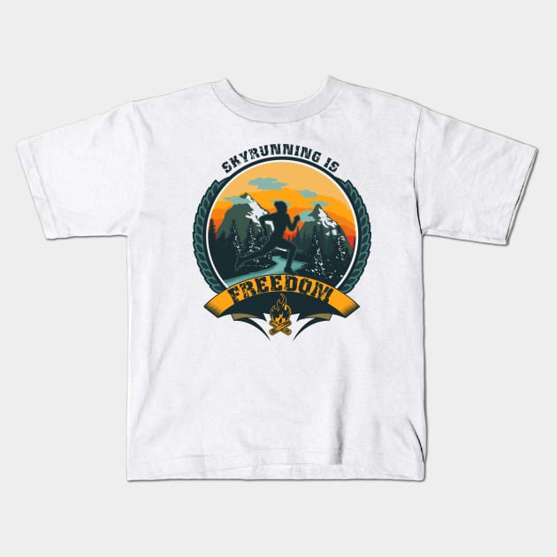 SKYRUNNING IS FREEDOM Kids T-Shirt by HomeCoquette